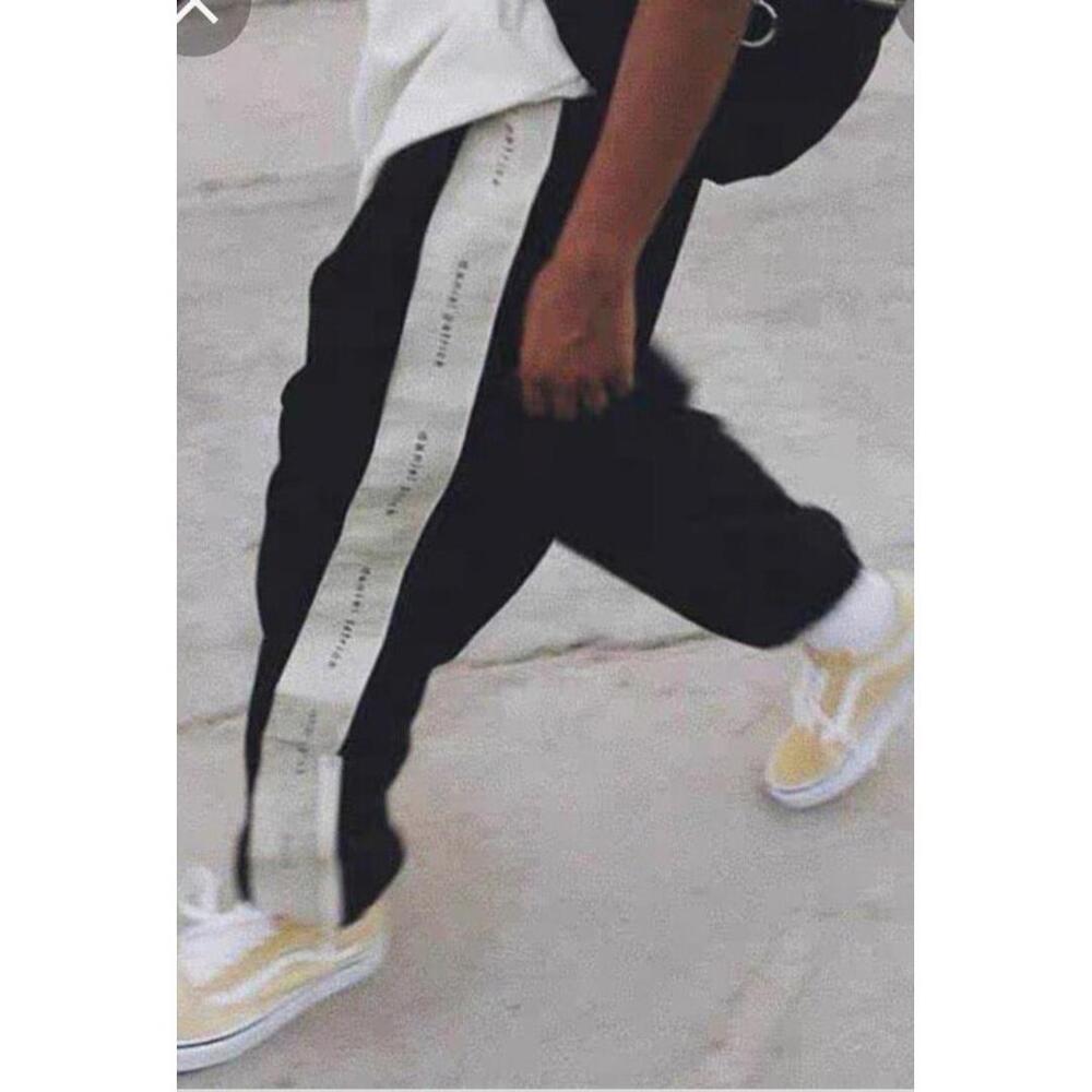 Daniel Patrick DESIGNER Logo Pants Black Men's athletic Jogger Size M NEW #B